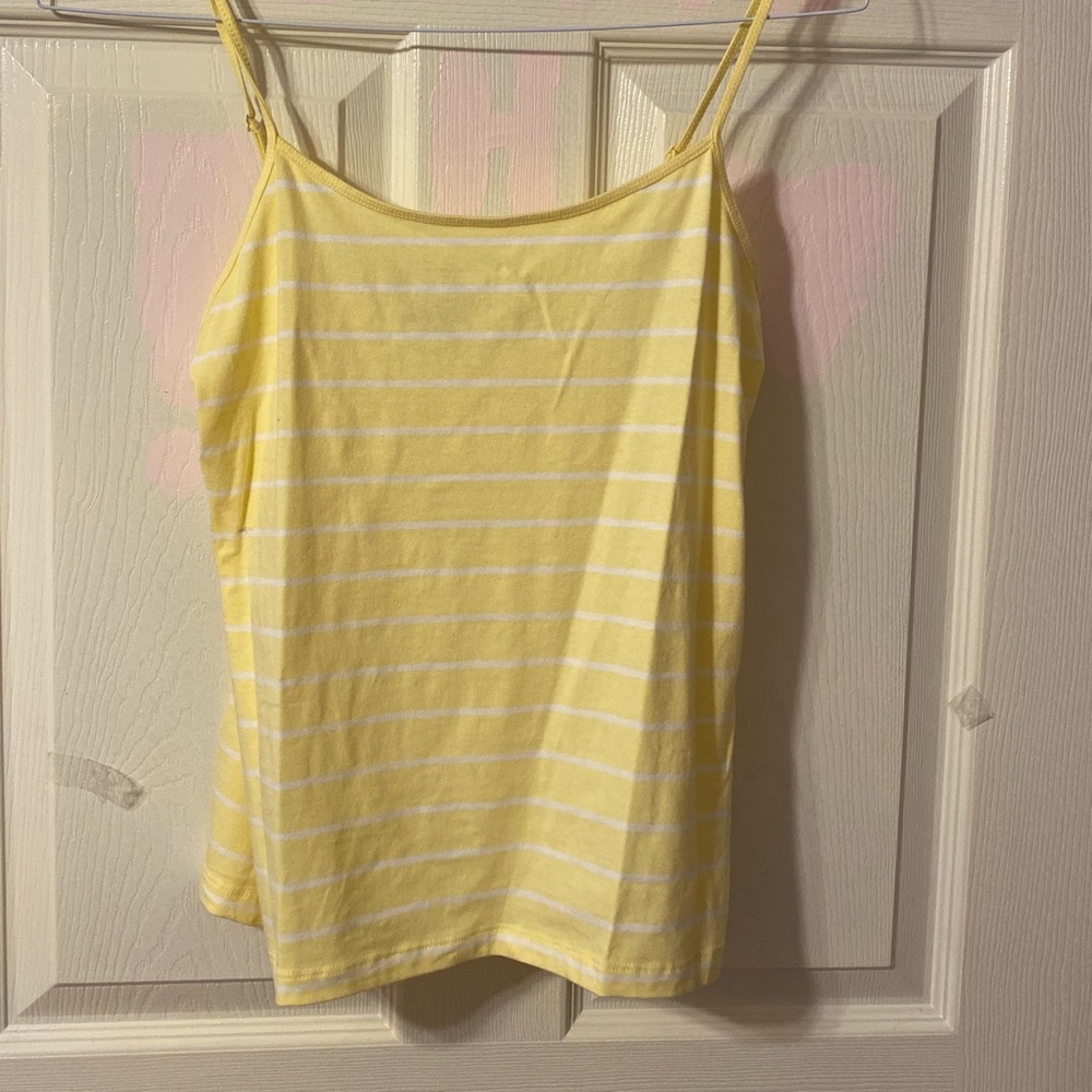 Yellow and white stripped tank top